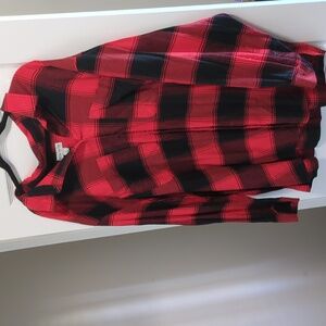 Red and Black Ava &Viv Flannel shirt 3X